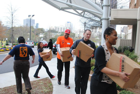 People Donating Food