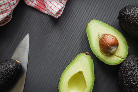 Halved avocados