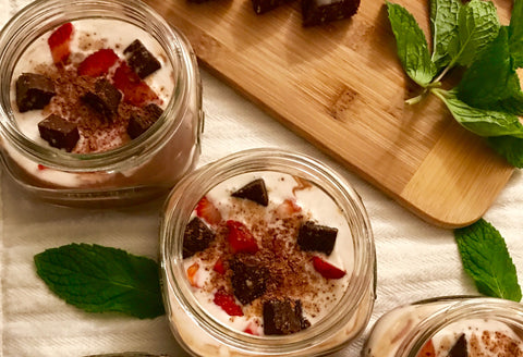 Chocolate Pudding with Coconut Mint Cream