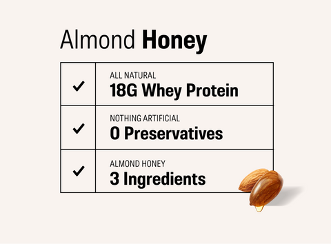 Almond Honey Protein Bars (12 pack)  20g of Protein Per Bar – Rise Bar